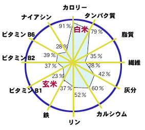 白米と玄米の比較